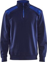 Blaklader 3353 Werksweater Korte Rits Marineblauw/Korenblauw
