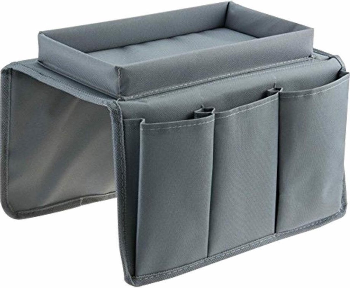 WiseGoods Bankstel Organizer - Armleuning Dienblad - Blokkussen - Armsteun Bankstel - Armsteun Bank Los - Opbergtas - Grijs