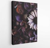 Top view on a purple floral pattern of dried flowers. Nature background concept - Modern Art Canvas -Vertical -596583440 - 40-30 Vertical