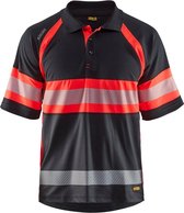 Blaklader UV-Poloshirt High Vis Klasse 1 3338-1051 - Zwart/High Vis Rood - XL