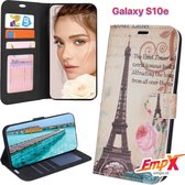 EmpX.nl Galaxy S10e Print (Paris) Boekhoesje | Portemonnee Book Case voor Samsung Galaxy S10e met Print (Paris) | Met Multi Stand Functie | Kaarthouder Card Case Galaxy S10e Print (Paris) | M