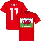 Wales, Golf, Madrid, In That Order Bale 11 T-Shirt - Rood - XS
