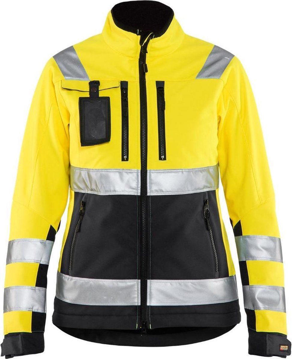 Blåkläder 4902-2517 Dames Softshell jack High Vis Geel/Zwart maat L