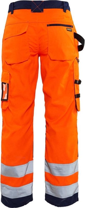 Blåkläder 7155-1811 Pantalon de travail femme High Vis sans poches à clous Orange / Bleu marine taille 42