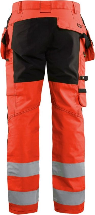 Blaklader 1552 Pantalon de Travail Réfléchissant Stretch Rouge/ Zwart