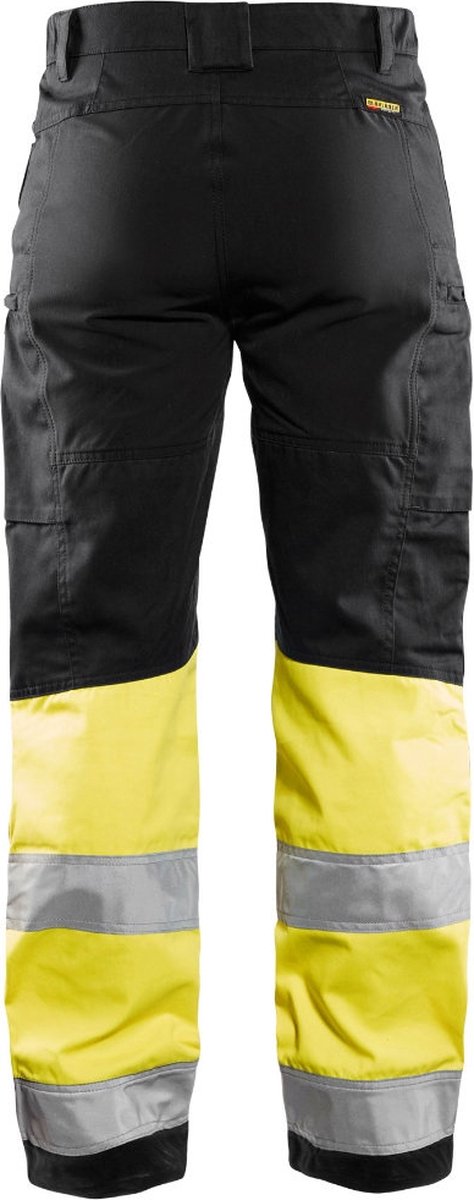 Blaklader Dames werkbroek High Vis met stretch 7161-1811 - Zwart/High Vis Geel - C50