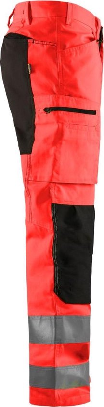 Blaklader 1585 Pantalon de Travail Réfléchissant Stretch Rouge/ Zwart
