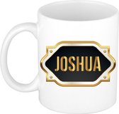 Naam cadeau mok / beker Joshua met gouden embleem 300 ml