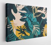 Onlinecanvas - Schilderij - Abstract Retro Botanical Background Art Horizontal Horizontal - Multicolor - 40 X 50 Cm