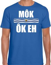 Mok ok eh met vlag Zeeland t-shirt blauw heren - Zeeuws dialect cadeau shirt M