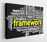 Onlinecanvas - Schilderij - Framework Word Cloud. Business Concept Presentation Background Art Horizontal Horizontal - Multicolor - 60 X 80 Cm