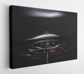 Water drop creating waves and ripples in on a dark grey background - Modern Art Canvas - Horizontal - 362255732 - 40*30 Horizontal