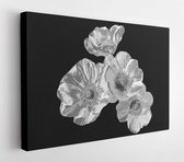 Onlinecanvas - Schilderij - Silver Flower Art Horizontal Horizontal - Multicolor - 60 X 80 Cm