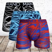 Boxershorts heren Grand man art streep 3-pak - M