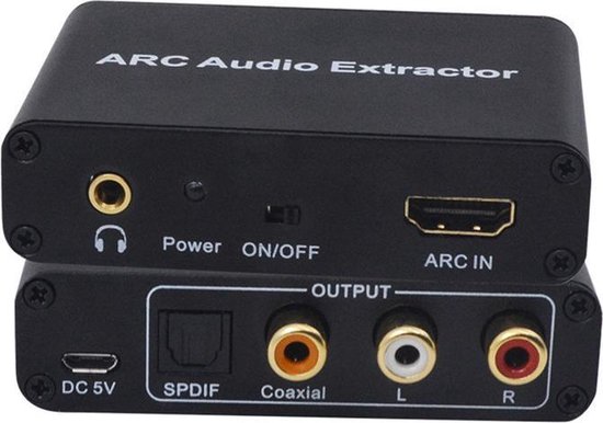 NÖRDIC SGM-146 HDMI ARC naar RCA SPDIF, Toslink Coaxiale en stereo, HDMI ARC  Converter DAC | bol.com