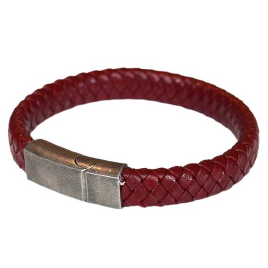Bracelet Cuir - Tressé 22 cm - Fermoir Acier Inoxydable - Homme