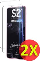 HB Glas Geschikt voor Samsung Galaxy S21 - Screenprotector Glas Gehard Tempered Glass - 2 Stuks