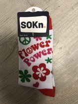SOKn. trendy sokken "FLOWER POWER" maat 35-41  (Ook leuk om kado te geven !)