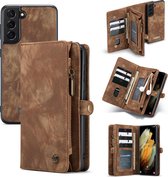 Caseme vintage 2 en 1 - Samsung Galaxy S21 - Marron