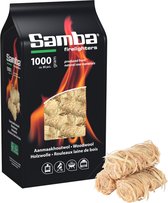 Samba Houtwol, Aanmaakhoutwol, Aanmaakkrullen, Wokkels - 1 Kilo Voordeelverpakking
