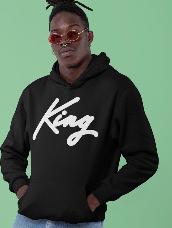 King / Queen Hoodie Black (King - Maat 3XL) | Koppel Cadeau | Valentijn Cadeautje voor hem & haar