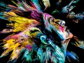 Woman of Color series. Abstract digital paint portrait of young woman on the subject of creativity, imagination and art  - Modern Art Canvas - Horizontal - 1733160119 - 50*40 Horiz