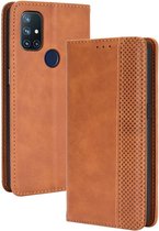 OnePlus Nord N10 Hoesje - Vintage Book Case - Bruin