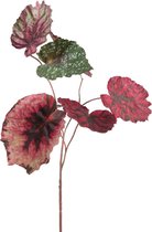 Viv! Home Luxuries Begoniablad - zijden bloem - rood groen - 69cm - topkwaliteit