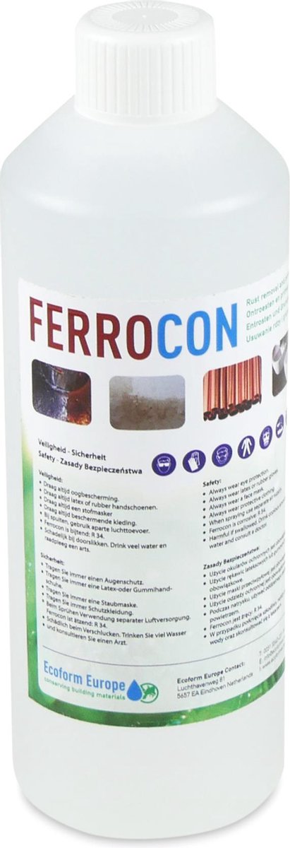 Ferrocon 500 ml - Staal en ijzer ontroesten én primen in één behandeling - roest verwijderaar - roestomvormer - roestoplosser