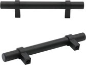 Handgreep - Zwart Metaal - Meubelhandvat 16.2cm - 1 Stuk - Inclusief Bevestigingsbouten - Geschikt voor Kast en Schuifdeur - Industrieel Design
