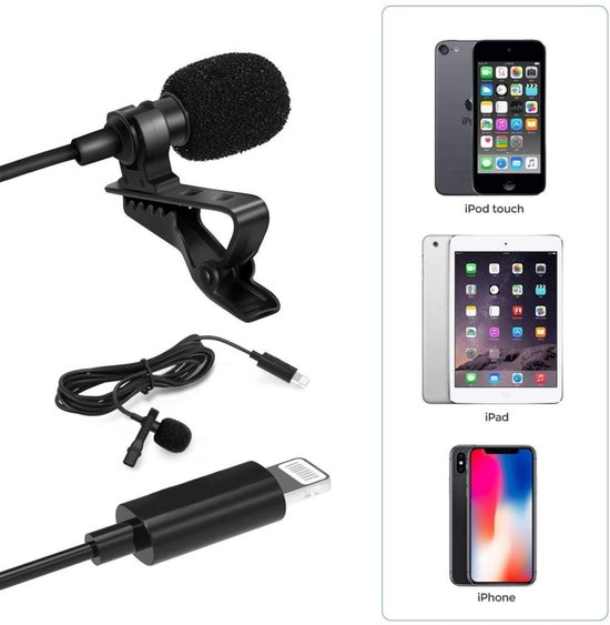 Opvoeding Zweet Halloween Microfoon voor iPad en iPhone - Lightning Aansluiting met Lavalier Lapel  clip mic... | bol.com