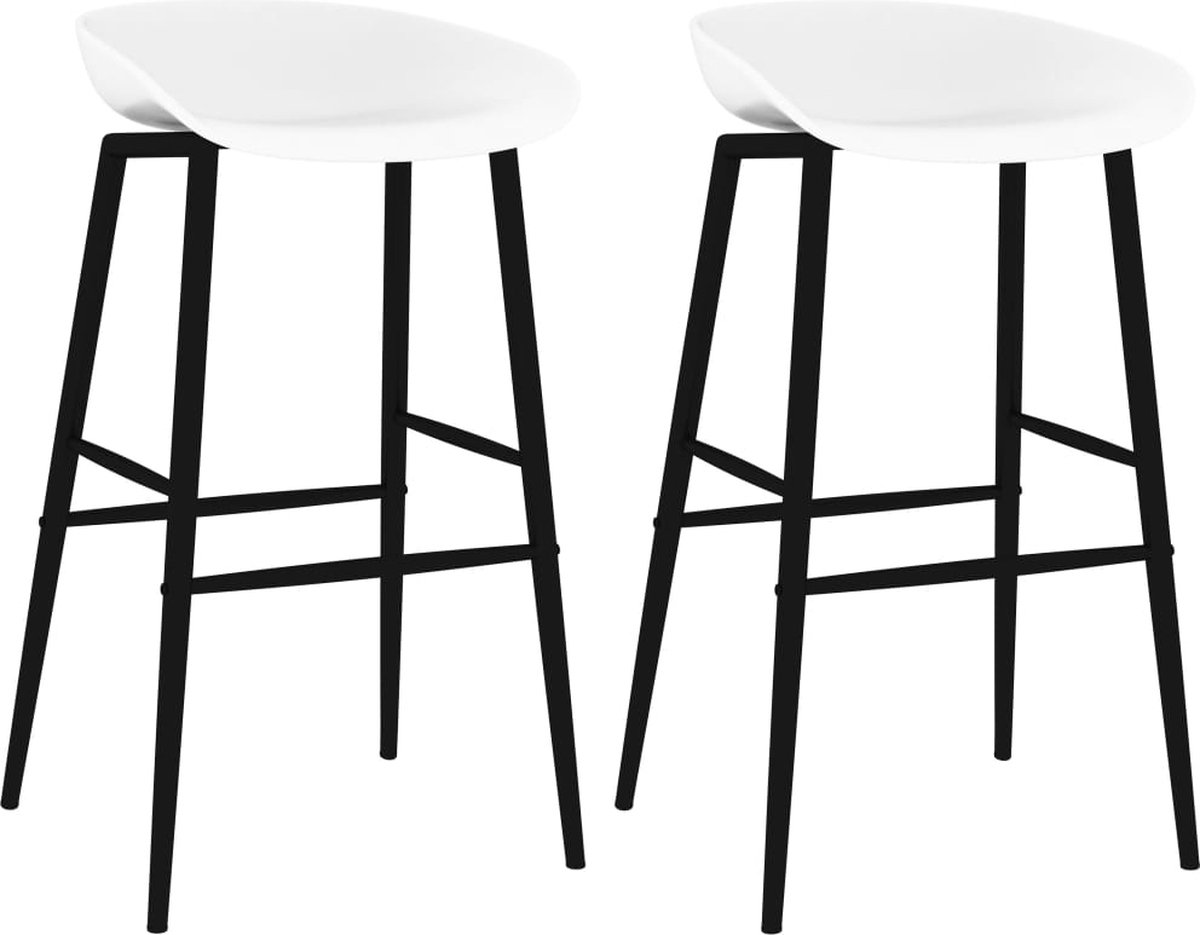 vidaXL - Barstoelen - 2 - st - wit