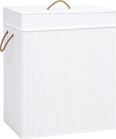 vidaXL Wasmand 100 L bamboe wit