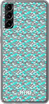 6F hoesje - geschikt voor Samsung Galaxy S21 Plus -  Transparant TPU Case - Minecraft - Diamonds! #ffffff