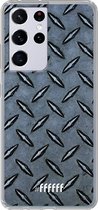 6F hoesje - geschikt voor Samsung Galaxy S21 Ultra -  Transparant TPU Case - Diamond Plate #ffffff