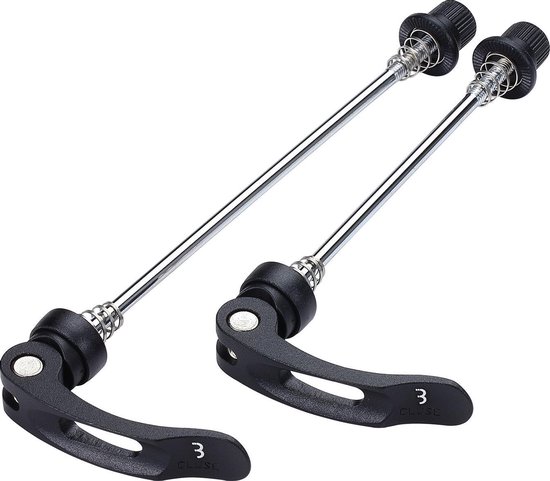 BBB Cycling Quick Release Set WheelBlock - Lichtgewicht Snelspanners Fiets - Voor- en Achterwiel - Aluminium - 100mm 135mm - BQR-01