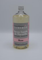 Navulling vloeibare zeep rozen - literfles - savon liquide - 1 liter