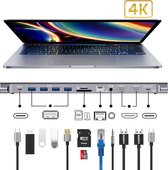 Sounix 12 in 1- USB-C Hub Adapter - 4K UHD HDMI - Ethernet - USB 3.0-Docking Station