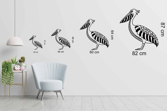 Line Art - Heron - XS - 27x25cm - Wit - décoration murale géométrique