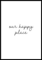 Poster Happy Place - 50x70 cm - Huis Poster - WALLLL