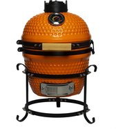 Patton Kamado Keramische Houtskoolbarbecue - 13" - Grilloppervlak Ø 28 cm - Inclusief Heatdeflector - Oranje