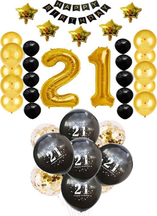 stroom Zee beetje 21 jaar verjaardag feest pakket Versiering Ballonnen voor feest 21 jaar.  Ballonnen... | bol.com