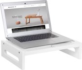 EKEO - Laptopverhoger - Beeldschermverhoger - Bamboe - 41 x 28 x 10 cm - Wit