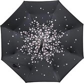 Reverse Omgekeerde Paraplu - Bloesem - Binnenstebuiten paraplu - Wind bestendig - C-vormige handgreep - Ondersteboven paraplu
