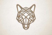 Line Art - Wolf 6 - S - 59x45cm - Eiken - geometrische wanddecoratie