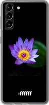 6F hoesje - geschikt voor Samsung Galaxy S21 Plus -  Transparant TPU Case - Purple Flower in the Dark #ffffff
