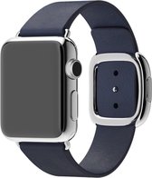 Apple Leren bandje - Apple Watch Series 1/2/3 (38mm) - Blauw - Medium
