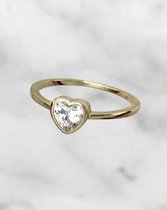 Stardust - GLOWY HEART Ring in 14 karaat Goud - Maat M