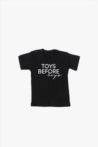 Toys before boys T-shirt Black – maat 62