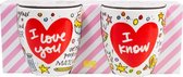 Blond Amsterdam Valentijn Mini Mokken Set - I Love You & I Know - 200 ml - 2 stuks